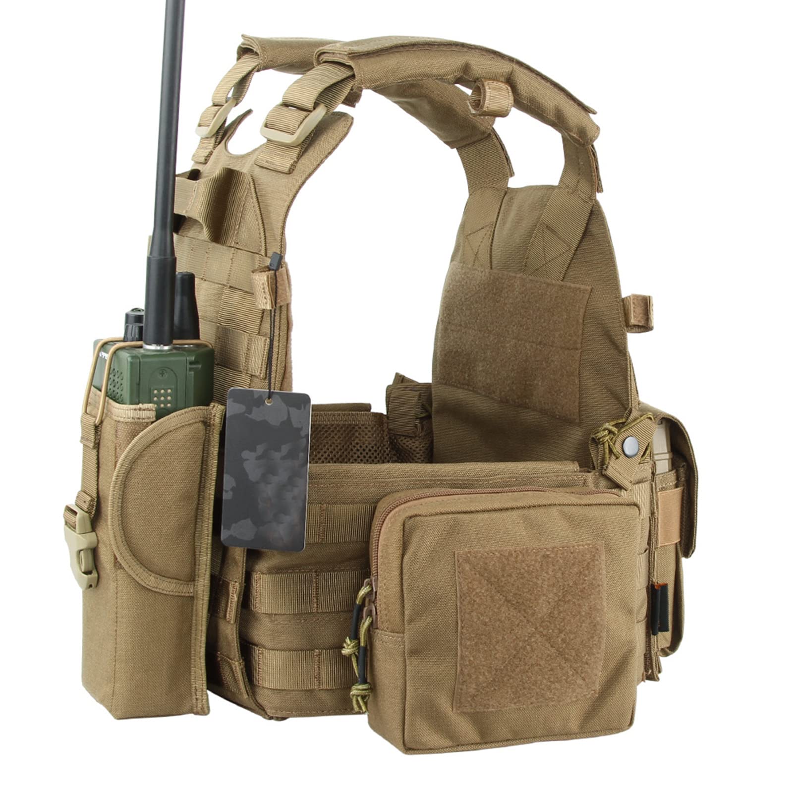 Chaleco táctico de caza al aire libre, equipo militar de pecho, con bolsa de herramientas de entrenamiento, accesorios de equipo Cs para Airsoft, escalada y senderismo. (T)
