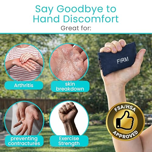 Miniatura 3 de Vive Protector de agarre de palma (paquete de 3)  Cojines de contractura de manos y dedos  para artritis, ruptura de piel, fuerza de ejercicio,