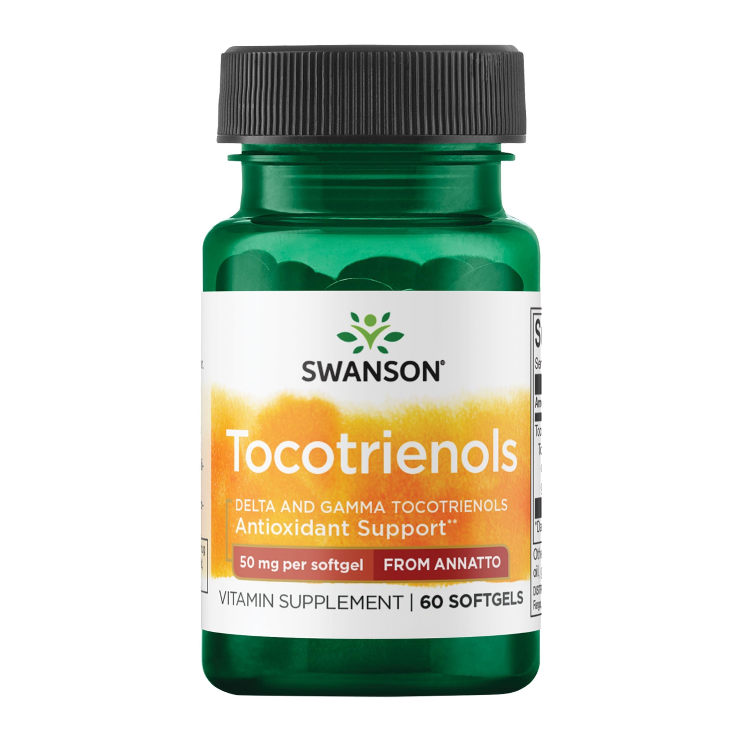 Swanson Deltagold Tocotrienols, 99% Tocopherol Free, 50 mg, 60 Softgels 60 Count (Pack of 1)