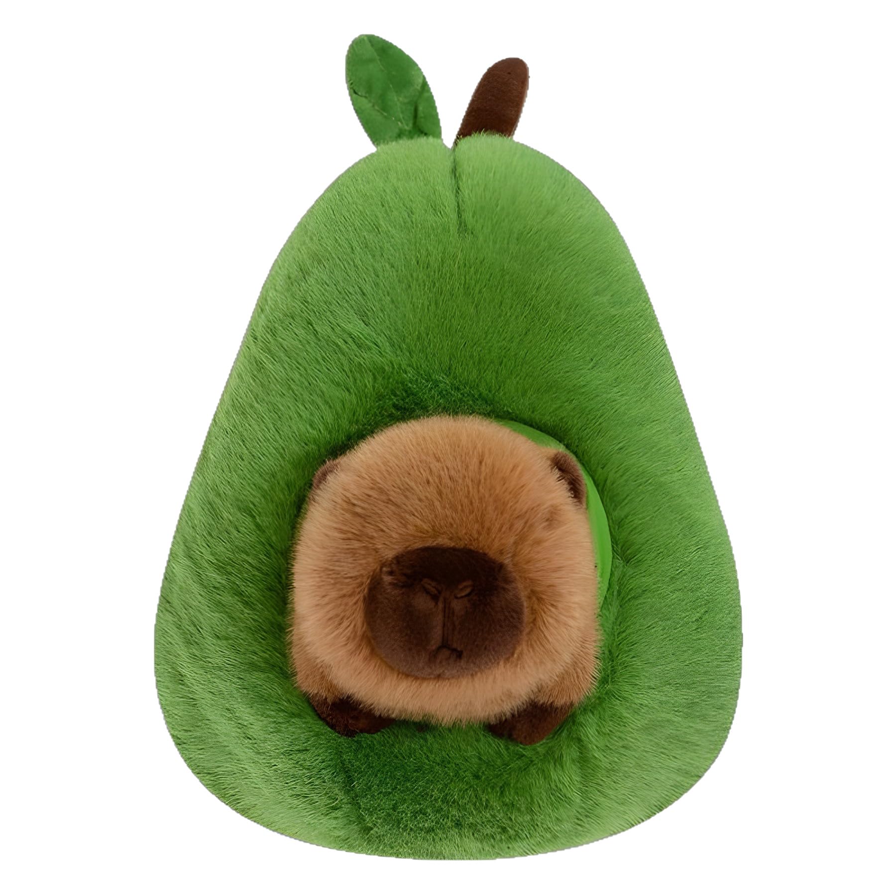 Cuddly Toy Green Capybara Avocado Plush 2 in 1 Detachable Multifunctional Super Soft Stuffed Animal Funny Interesting Companions for Cuddling Home Decor Kids Gift for Christmas Girls Boys - 45cm
