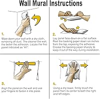 Vista 5 de IDEA4WALL Adhesivo mural removible para pared, cielo azul, vibrante, verano, montaña, valle, naturaleza, desierto, arte moderno, paisaje, colorido