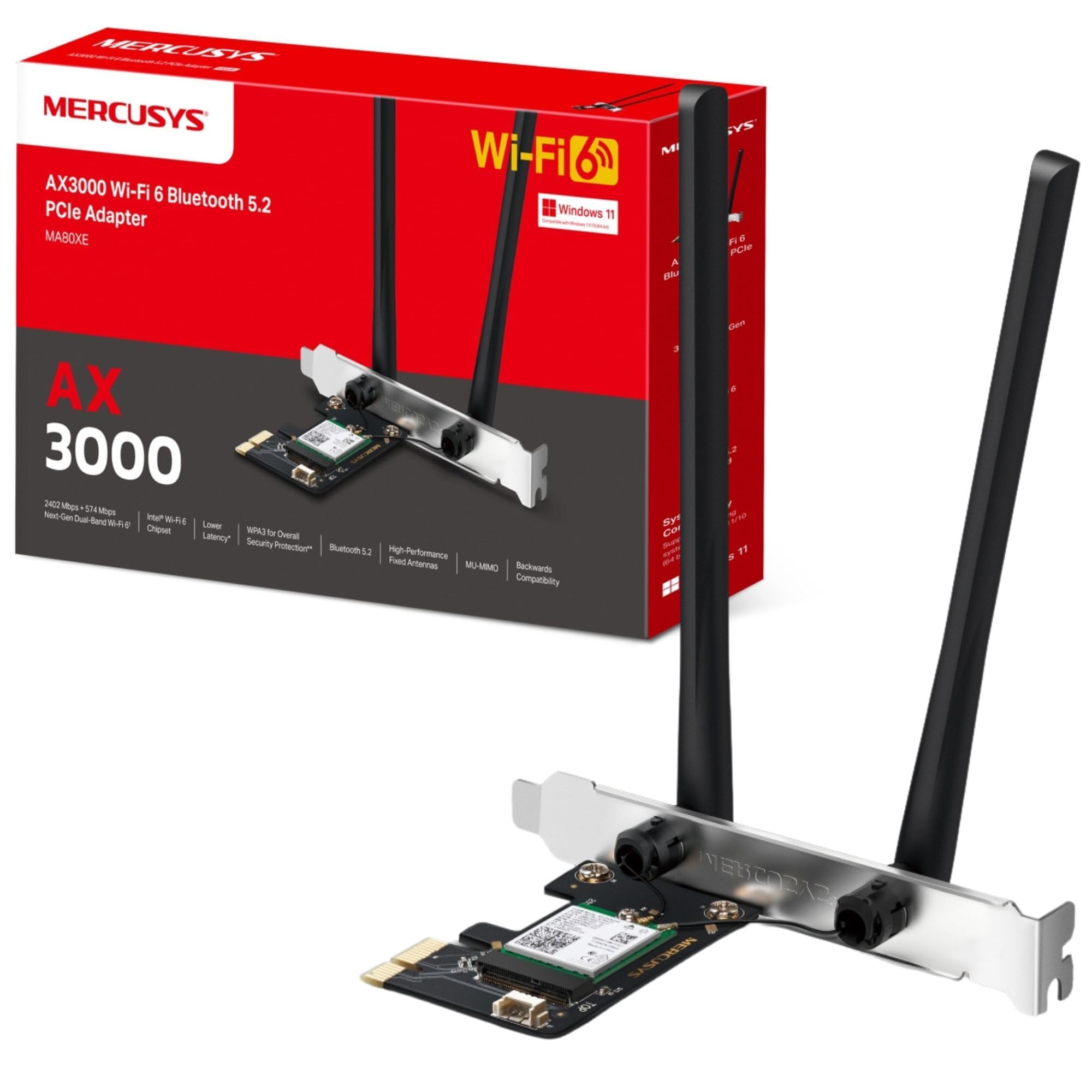 Mercusys MA80XE AX3000 WiFi 6 WiFi Card PCIe WiFi Card