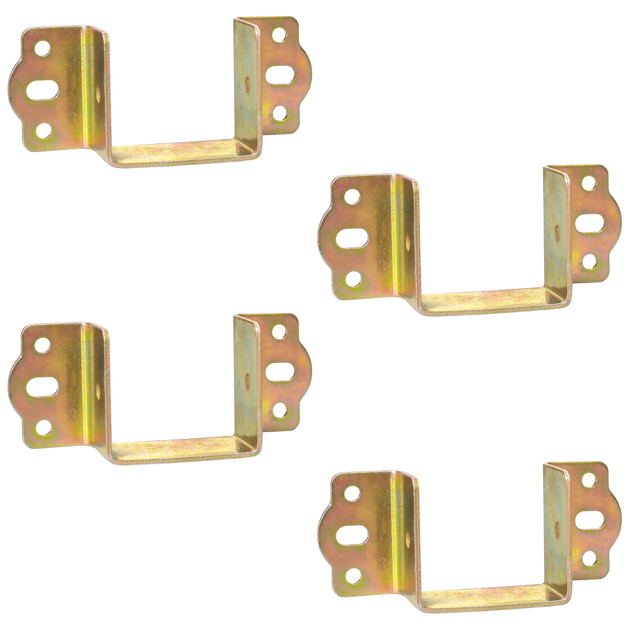 Ddhomin Color Zinc Coating 4 Pcs Heavy Duty Bed Rail Metal Brackets Support Hinges (50Mm)