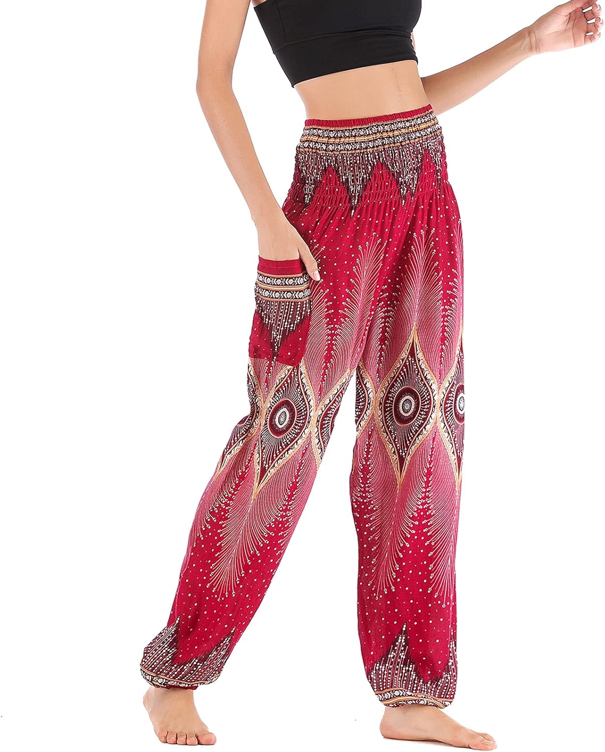 Lu's Chic Women's Boho Pants Harem Hippie Yoga Gypsy Beach Palazzo Indian Pants
