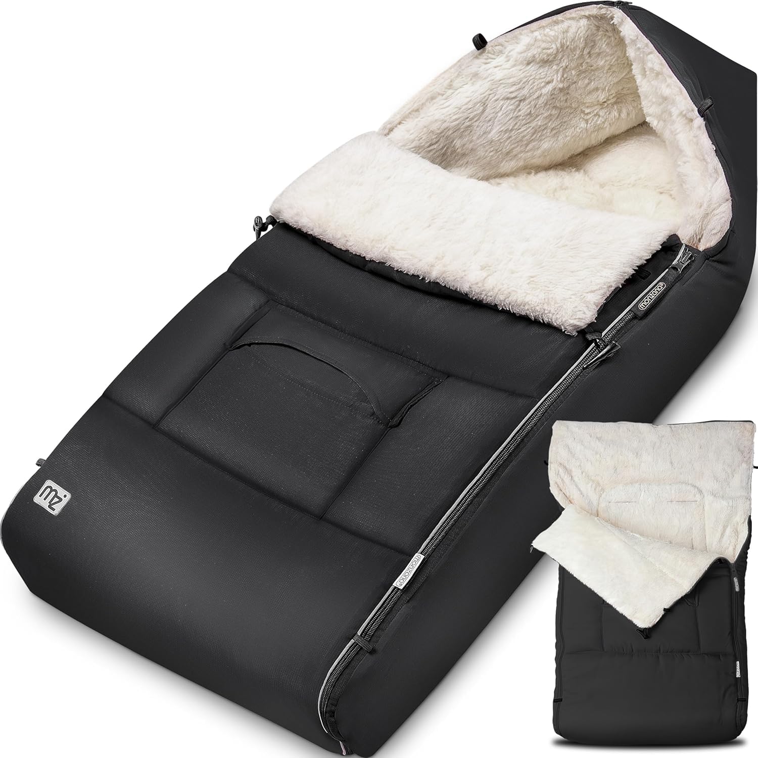 MONZANA® Baby Footmuff Cosytoes | Universal Pushchair Stroller Buggy Pram Car Seat | Converts to Changing Mat | Winter Warmth | Outdoor Water-Resistant | Windproof | Anthracite Grey