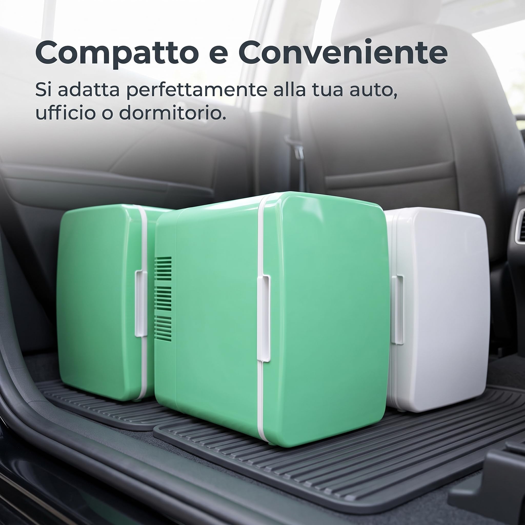 Homyl Mini Frigo 4 Litri Portatile per Auto e Casa, Frigorifero Termo-elettrico DC12V/AC220V, Verde, Type-c raffreddamento e riscaldamento