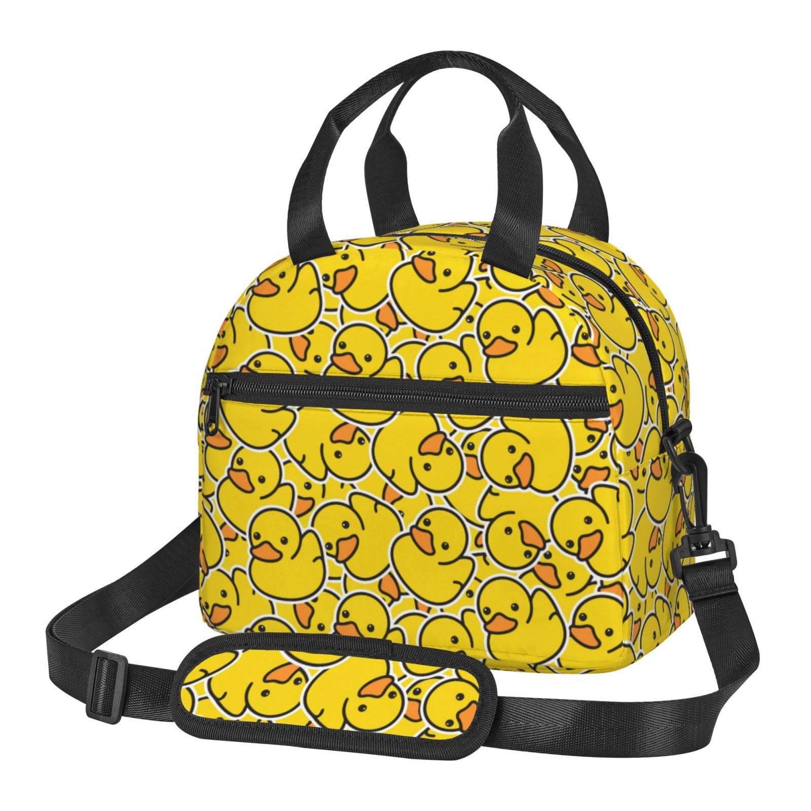 YUAOEUR Insulated Lunch Bag, Leak-Proof Cooler Lunch Box for Men & Women with Adjustable Strap, Reusable Lunch Tote Bag Ideal for Work, Picnic and Travel – 23 x 13 x 20 cm（Duck）
