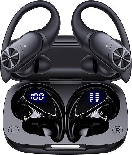 Miniatura 10 de PocBuds Auriculares Bluetooth Auriculares Inalámbricos 80hrs Tiempo de Reproducción Estuche de Carga Inalámbrica Pantalla Digital Auriculares