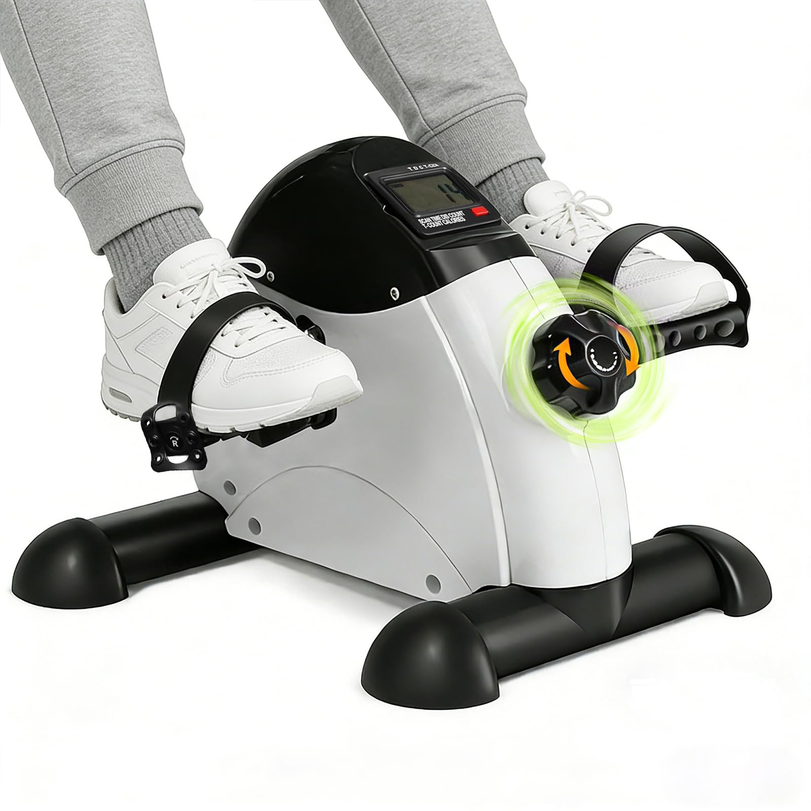 Pedales Estáticos Personas Mayores, Pedaleador para Ancianos y Mini Bicicleta Estática, Máquina de Pedalear Sentado para Entrenamiento en casa, Pantalla LCD