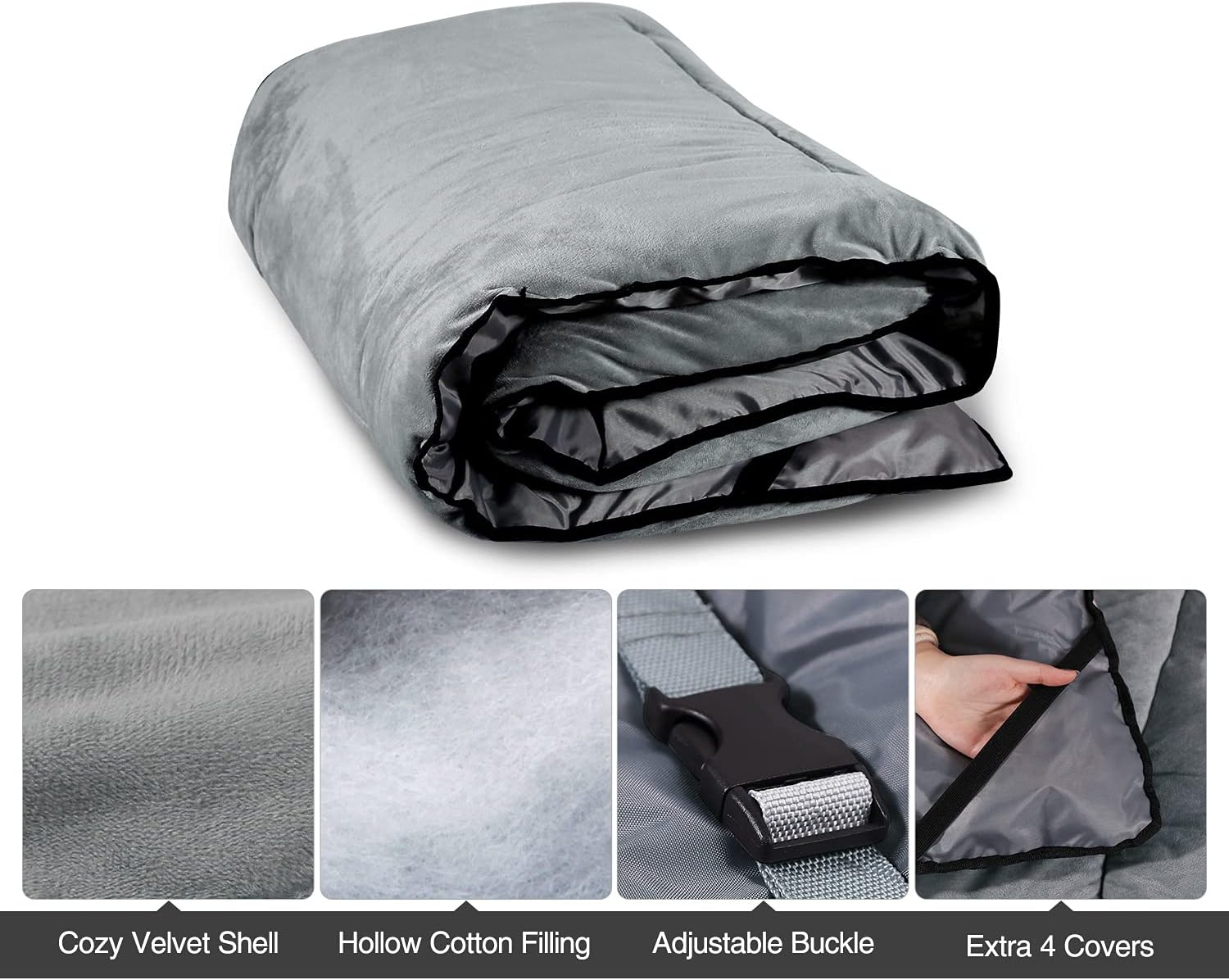 CAMPMOON Camping Cot Pads Mattress for Adults, Comfortable Thicker Cotton Sleeping Cot Pad Mattress, XL Wide Cot Pads with Waterproof Bottom, 77x29 inches, Gray : Sports & Outdoors