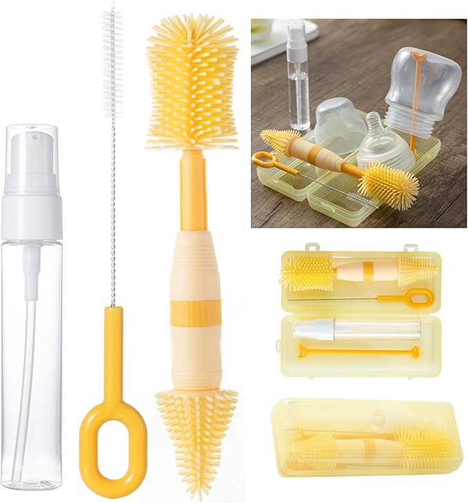 Travel Bottle Cleaner Kit, Anivona 5 in 1 Baby Bottle