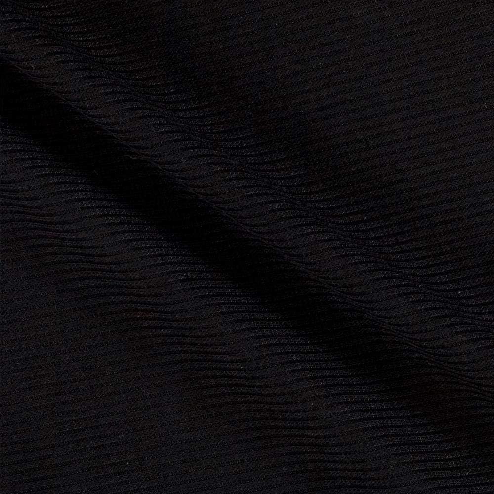 Lavitex 2X1 Rib Knit Black Fabric By The Yard