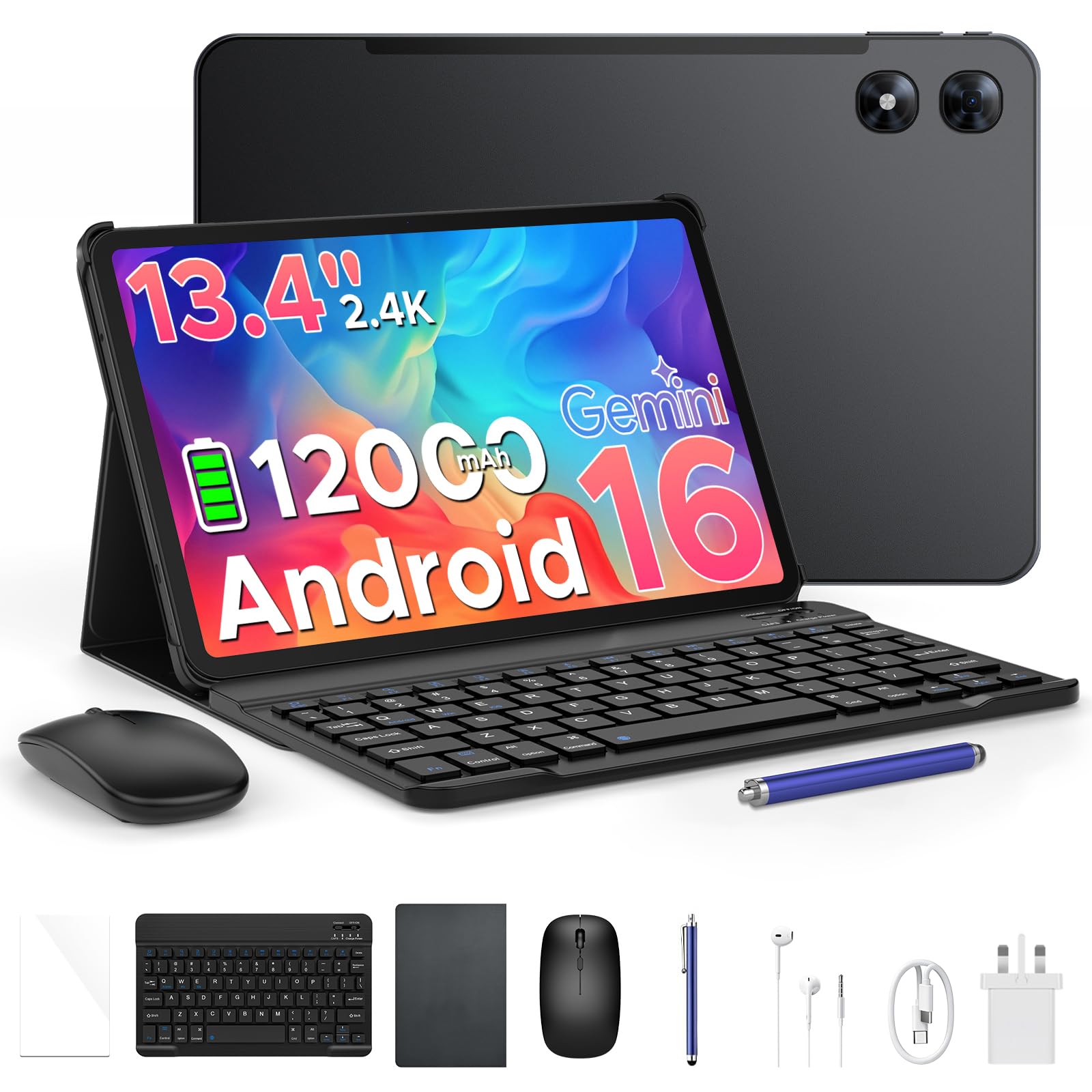 P13 Pro 13.4 Inch Large Tablet, Android 16 Tablets, Gemini AI