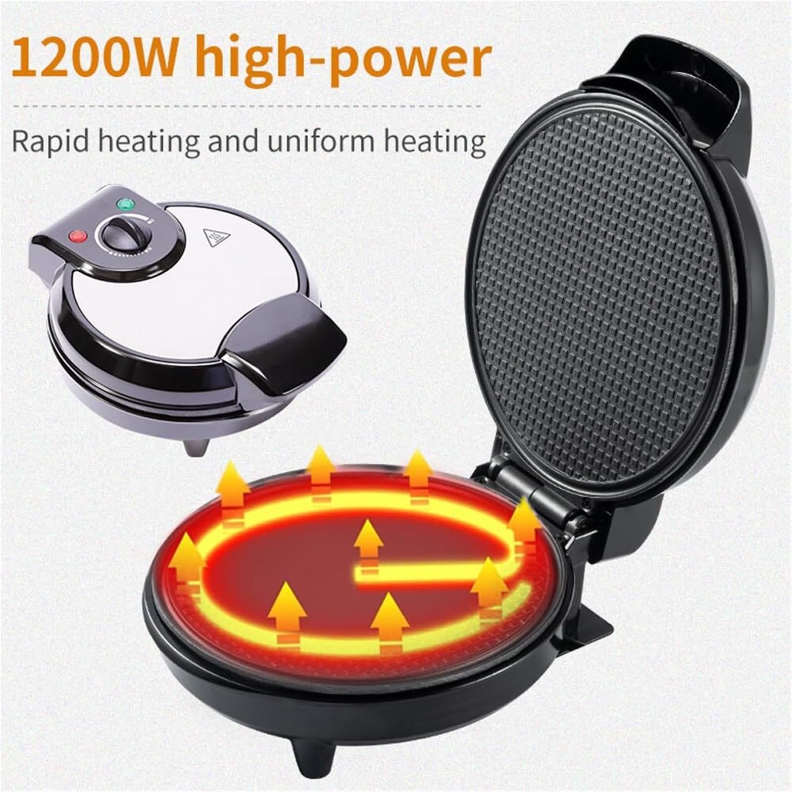 Macchina per Coni Waffle Antiaderente, Rotolo per Waffle, Macchina per Coni Waffle 1200W elettrica, teglia per Coni Gelato, Macchina per crêpe, utensile da Cucina per la Cottura.,