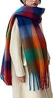 WanderAgio Women's Oversized Plaid Blanket Scarf - Thick Warm Winter Shawl Long Large Scarf for Cold Weather