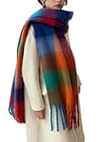 Winter Women Warm Scarf Long Shawl Large Scarves Cold Weather Thick Blanket Scarfs Colorful Plaid