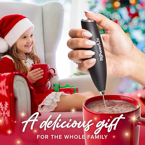 Vista 126 de PowerLix - Vaporizador de leche, portátil, funciona con pilas, hace espuma para café, latte, capuchino, chocolate caliente; batidor de bebidas