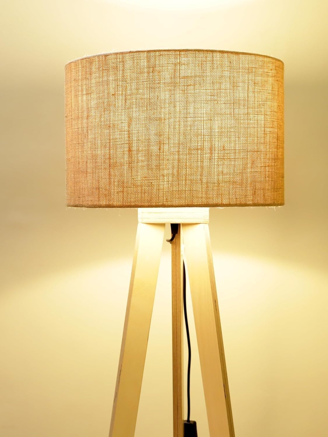 Modern Wooden Floor Lamp with Shelves – Tripod Design Standing Lamp for Living Room & Bedroom | Decorative Floor Lamp with Storage, Ambient Light, Compatible with LED Lights & Lightbulbs-image-34