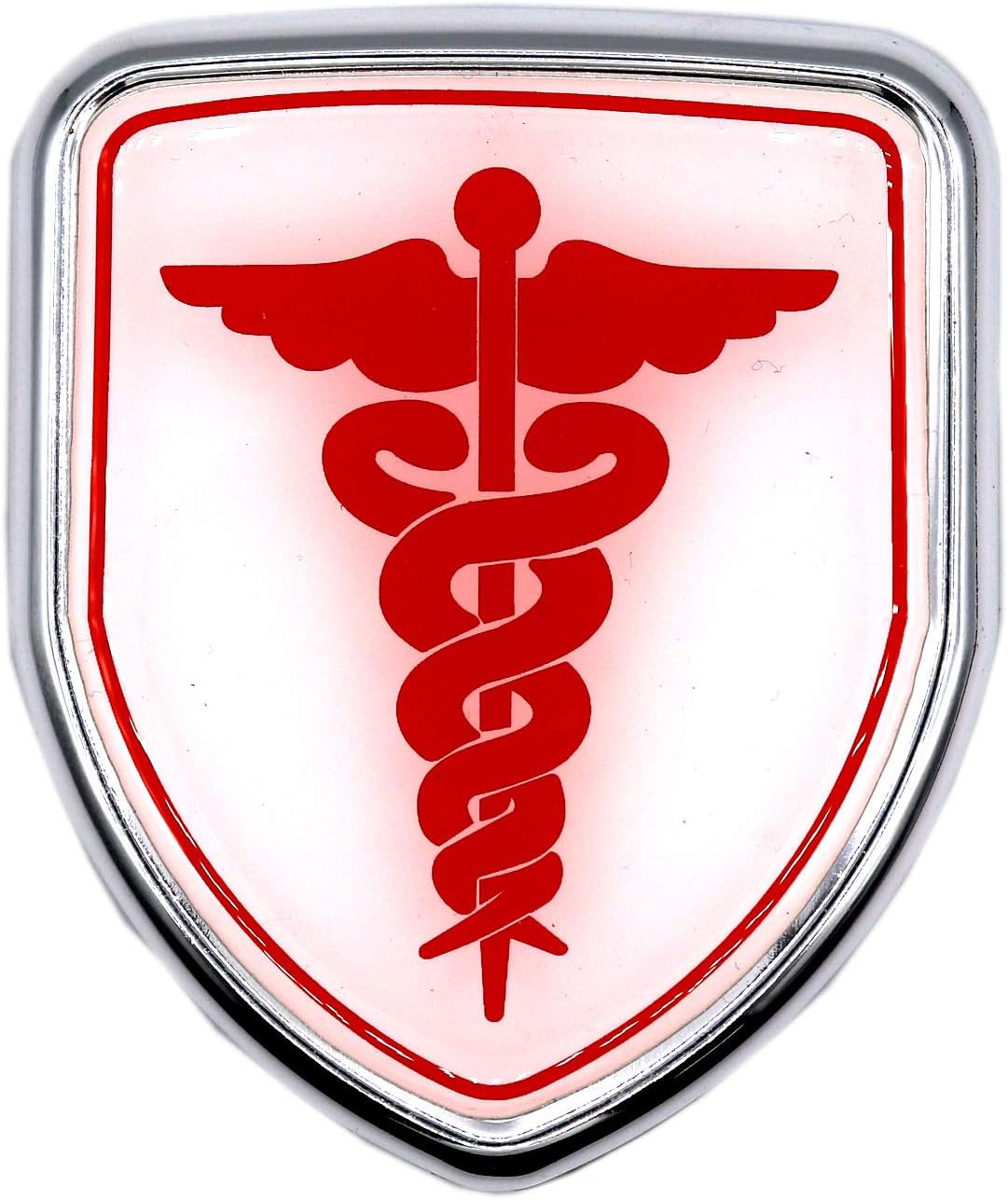 - S2S Stylish Mini 3D Metal Chrome Sticker Emblem Badge Logo | Durable & Stylish Automotive Decoration | for Cars & Bikes (Doctor) (3x2.5 in)