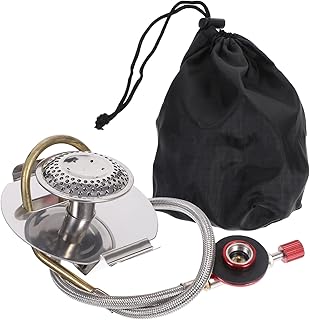 Yardwe Fogão A Gás Piquenique Fogão De Aço Inoxidável Mochila Dobrável Para Viagem Queimador Portátil Fogão De Acampamento Queimador De Fogão A Gás Portátil Fogão A Gás Propano Fogão A