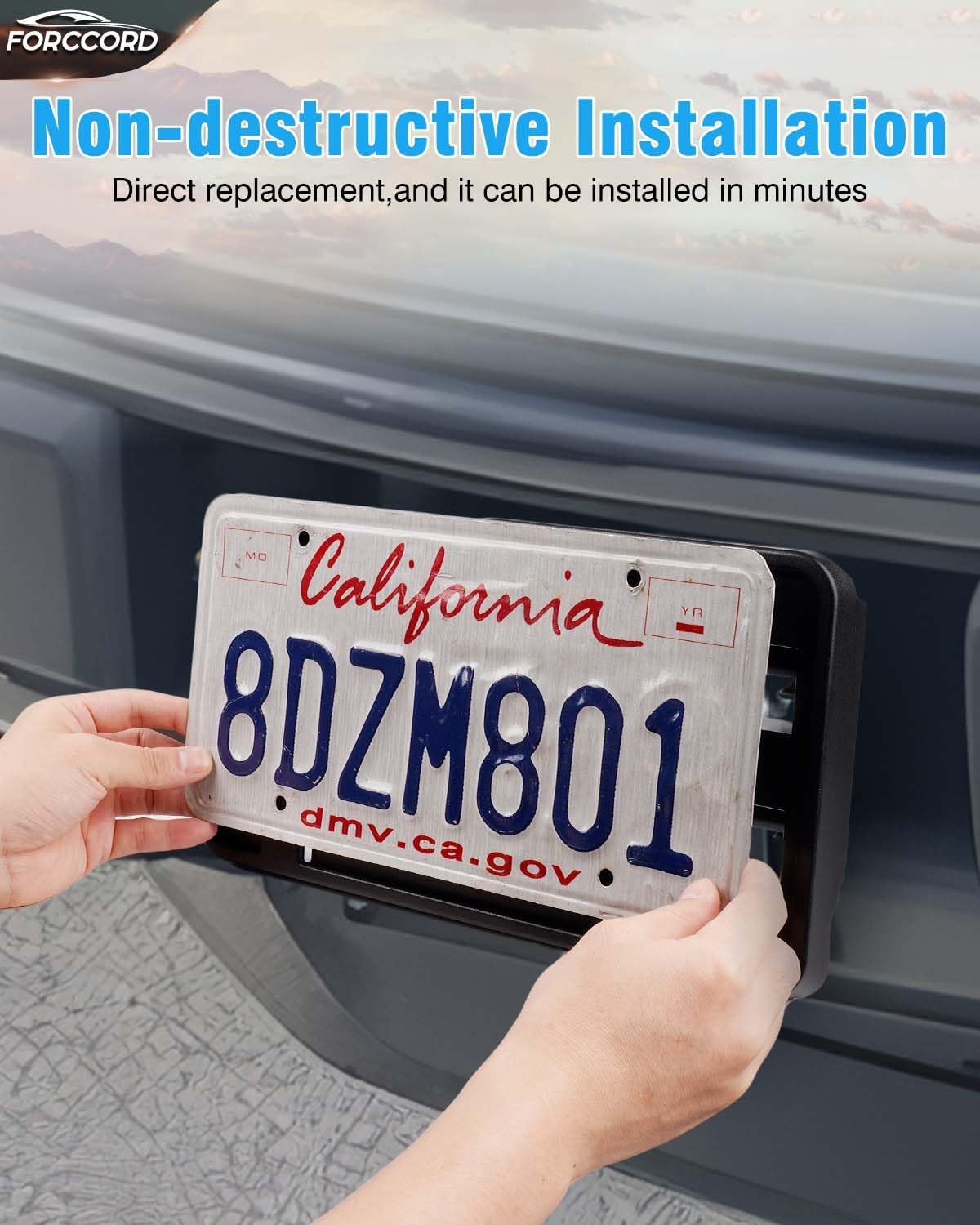 License Plate Frame for Ford F-150 2018 2019 2020,Front License Plate Bracket Holder Mount Replacement FO1068180 JL3Z17A385AA(May not Fully fit Your Model. See Pic 2 for Details)
