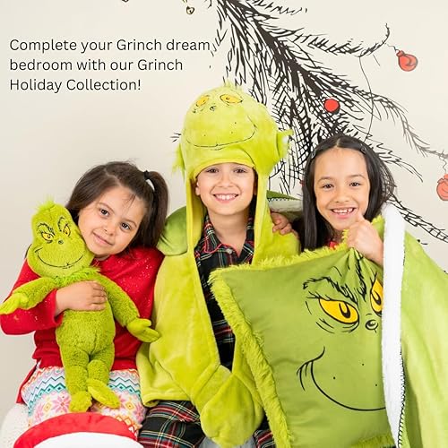 Miniatura 5 de Franco Dr. Seuss The Grinch - Ropa de cama de felpa súper suave de 20 pulgadas para acurrucarse, (producto oficial)