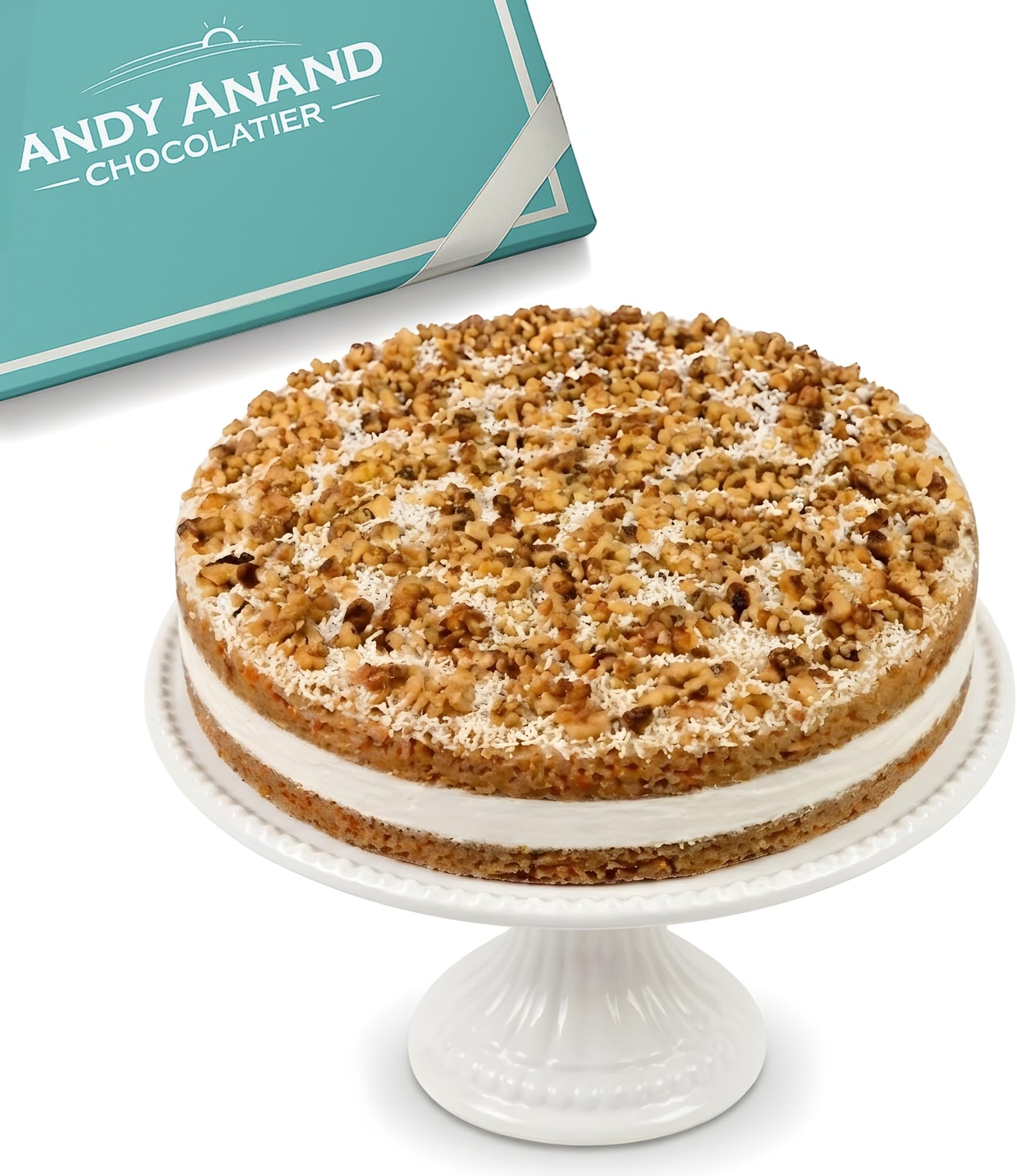 ANDY ANAND CHOCOLATIER Sugar Free Carrot Cake | Indulgent, Moist & Flavorful | You Won't Believe It's Sugar-Free & Diabetic-Friendly | All-Natural, No Preservatives (3.2 lbs)