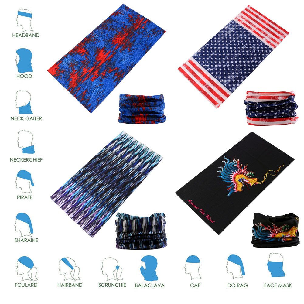 DEMIL 6PCS/8PCS/12PCS Seamless Headband Bandanas Headwear for Men&Women Scarf(A9(12PCS)) 2