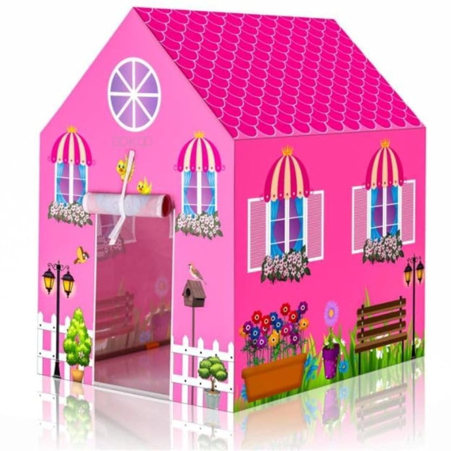 Colorful Kids Play Tent House for Boys & Girls Age 3-10 Years Lightweight Foldable Playhouse Indoor Outdoor Activity Shelter Portable Toy Castle for Bedroom Garden & Travel (Doll Tent House)-image-31