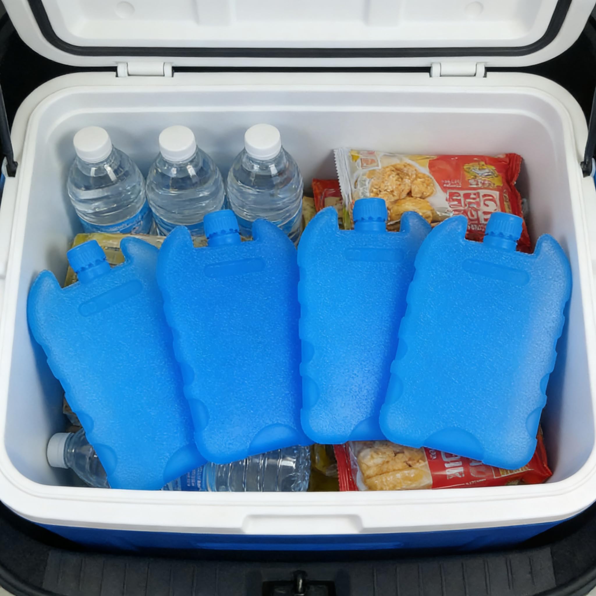 4 paquetes de hielo para enfriador, paquetes reutilizables para congeladores y loncheras, bolsa de hielo para lonchera, pesca, playa, equipo de campamento, 5.5 x 3.5 x 1 pulgadas