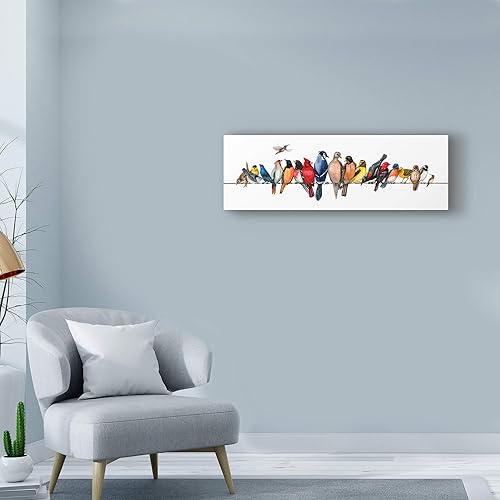 Miniatura 3 de Trademark Fine Art Menagerie de pájaros grande Ii de Wendy Russell, 6x19 pulgadas