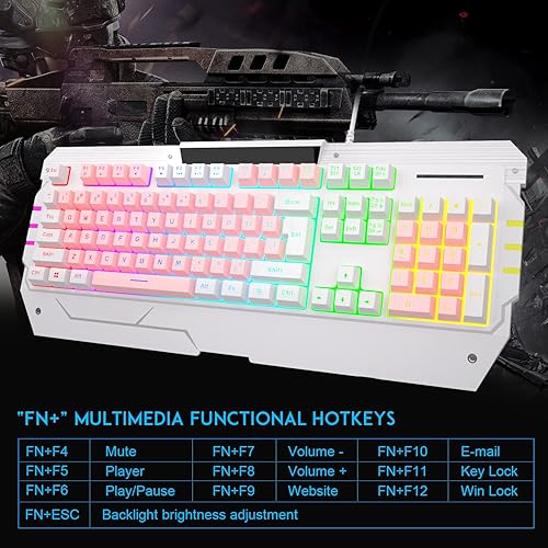 Miniatura 3 de Combo de teclado y mouse USB para juegos, GT817 GT817 104 teclas retroiluminadas arco iris, teclado de computadora con cable USB para jugadores de