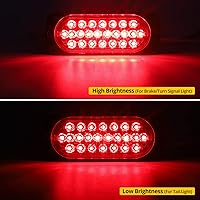 Vista 4 de Partsam 4 luces LED blancas de 4.4 pulgadas, 24 luces LED laterales de remolque, IP67, carcasa de aluminio, impermeable, para montaje en superficie