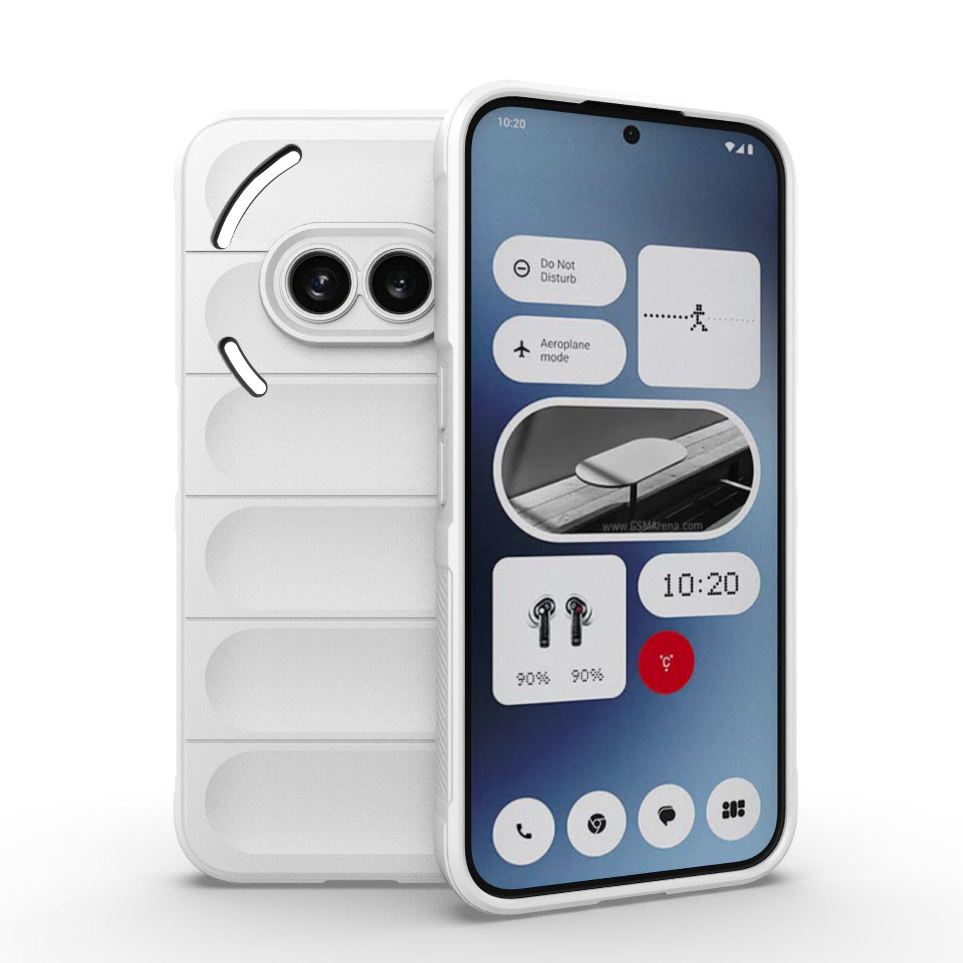 T Tersely Silicone Case for Nothing Phone (2a), Heavy Duty Shockproof & Scratch Soft Case Cover with Liquid Silicone Rubber Skin and Plush Lining (White)