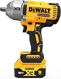 Dewalt XR DCF900P2T Cordless Impact Wrench (18 V, ½ Inch External Square Socket with Snap or HOG Ring, 1,396 Nm Tightening Torque & 1,898 Nm Release Torque, Includes 2X 5.0Ah Batteries, Charger & - 2