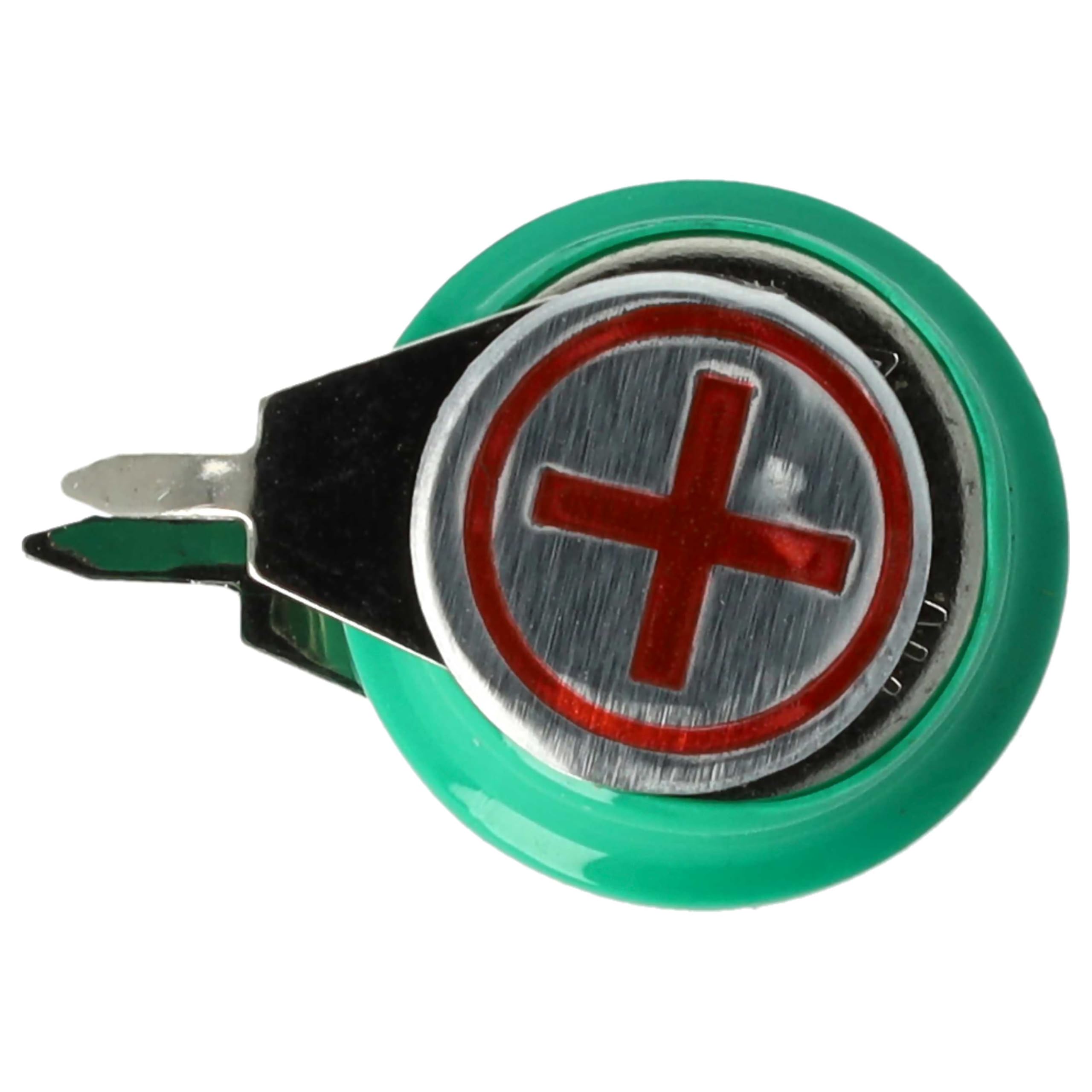 vhbw 100x NiMH Batería de botón de Repuesto Tipo 1/V40H 2 Pines 40 mAh 1,2 V Compatible para lámparas solares, etc.