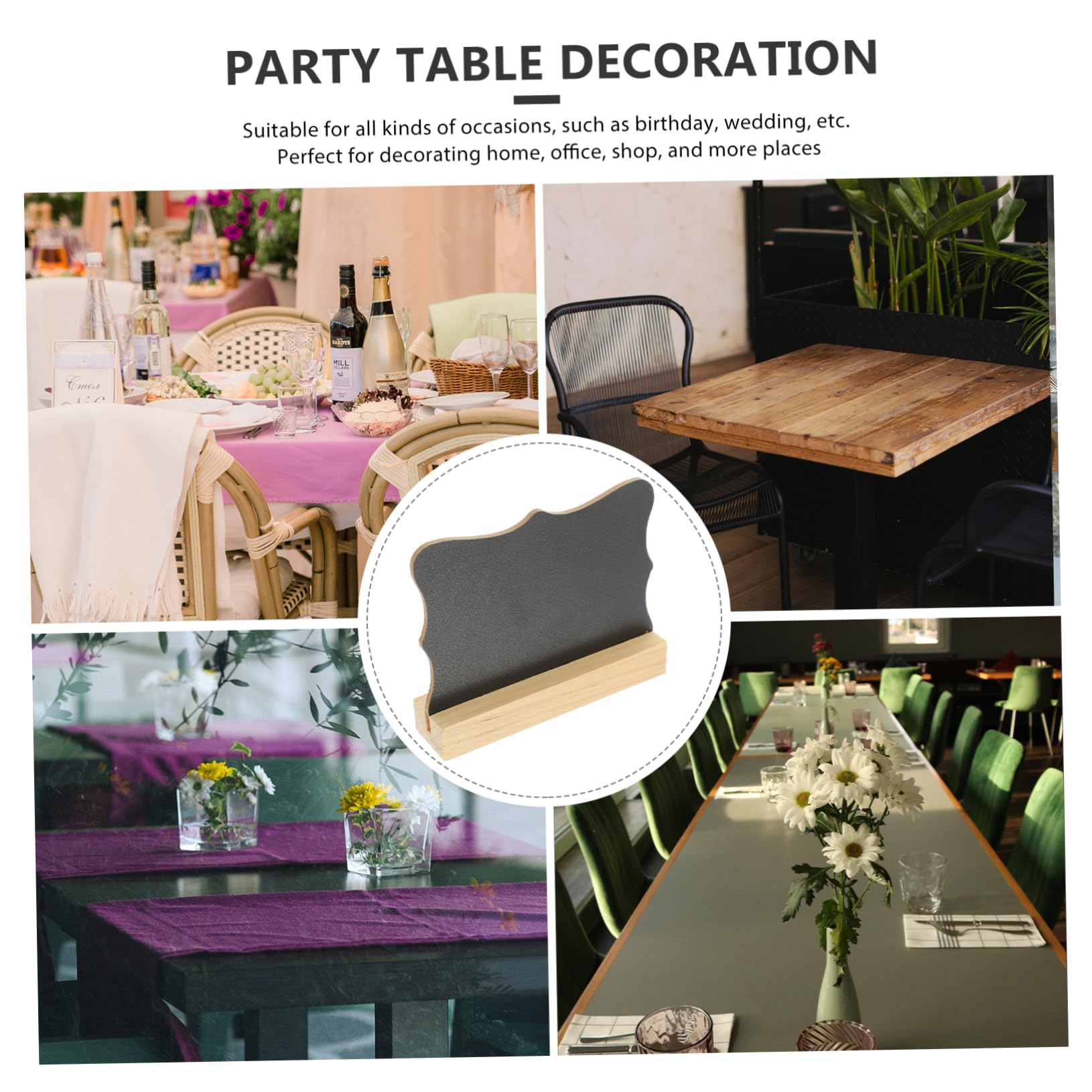DOITOOL 4 Ensembles Mini Tableaux Bois Double Face Pour Messages Pour Décoration De Buffet Mariage Anniversaire Et Boutique 5 Pièces * 4