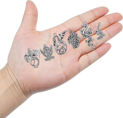 Miniatura 7 de WILLBOND 70 Pcs Christmas Snowflake Charms Dragon Charm for Jewelry DIY Necklace Bracelet Jewelry Making Crafting Supplies Collections Skeleton