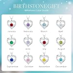 CDE S925 Silver Engraved Forever Love Heart Birthstone Necklaces for Women | 5A CZ,Hypoallergenic,Nickel-Free & Lead-Free Pendant,Anniversary Christmas Wedding Birthday Gift for Women Wife Girlfriend