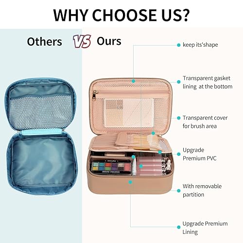 Miniatura 2 de OCHEAL Bolsa de maquillaje, bolsa de maquillaje potable, bonita bolsa organizadora de maquillaje para artículos de tocador y cosméticos, accesorios