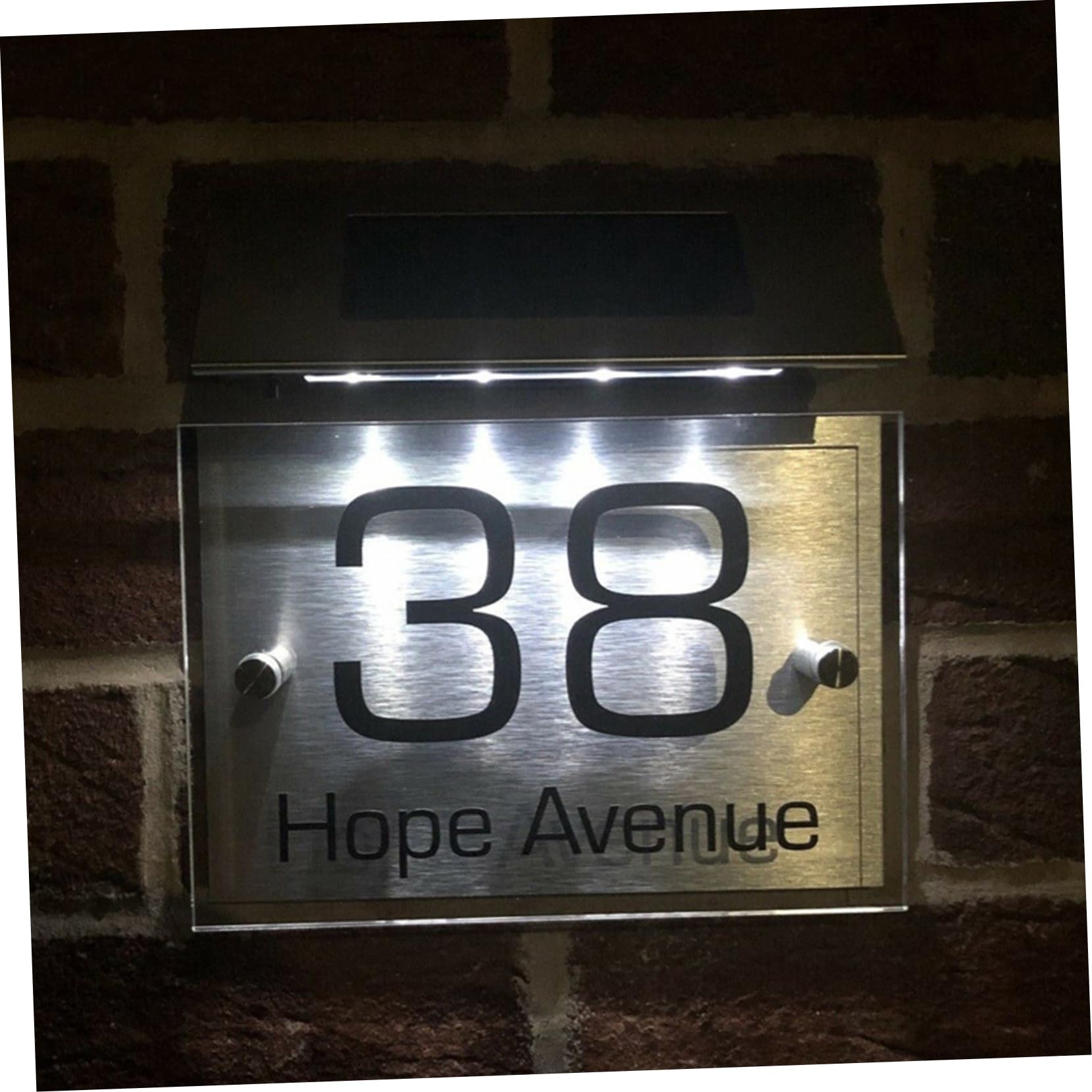 Lampada da Parete Solare con Numero Civico a Induzione Luminosa LED in Acciaio Inox Resistente per Esterni, Luce Casa con Ricarica Solare Ecologica, Facile Installazione
