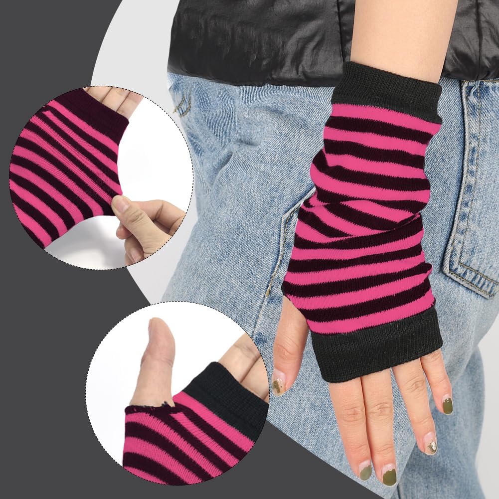 Chaussettes Hautes Avec Gants Sans Doigts Pour Filles 6-12 Ans - Idéal Pour Noël, Halloween, Carnaval Et Fêtes à Thème