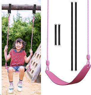 Tree Outdoor Swing Set Seat – Support 220lb, Playground Swing Seat Replacement, Swings Set Accessories, Easy Installation, Weather Resistant(Pink)
