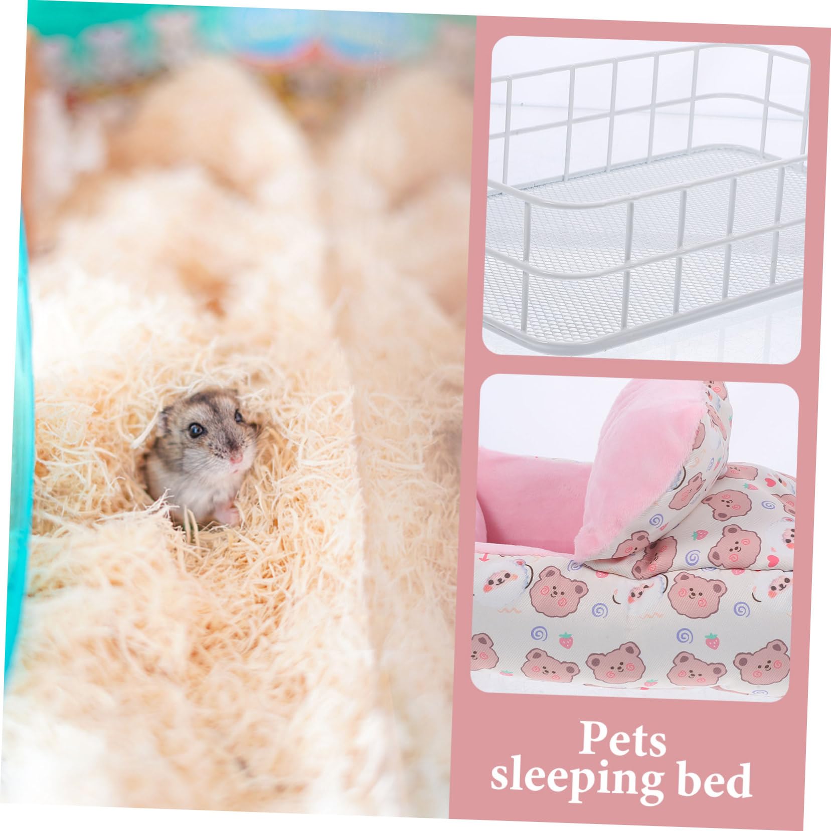 HANABASS Hamster Schlafhängematte aus Metall und Baumwolle Dicke Konstruktion für Kleine Haustiere Warmes und Bequemes Bett für Käfig und Winter