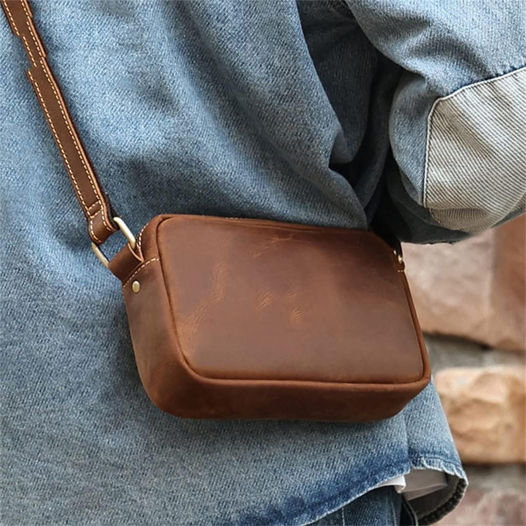 Leather Shoulder Bag Men's Bag Messenger Messenger Messenger Bag Men's Portable Leather Retro Small Bag Men's Bag