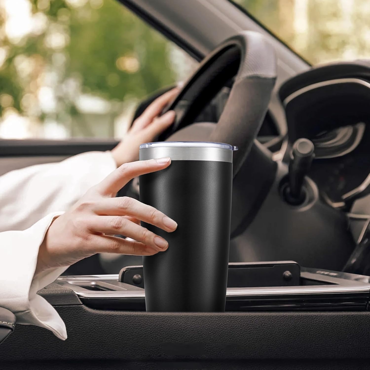 20 oz Tumbler with Lid Stainless Steel Insulated Tumblers Bulk Double Wall Vacuum Cups Powder Coated Travel Mug Keep Drinks Cold and Hot, Black, 12 Pack - Image 5