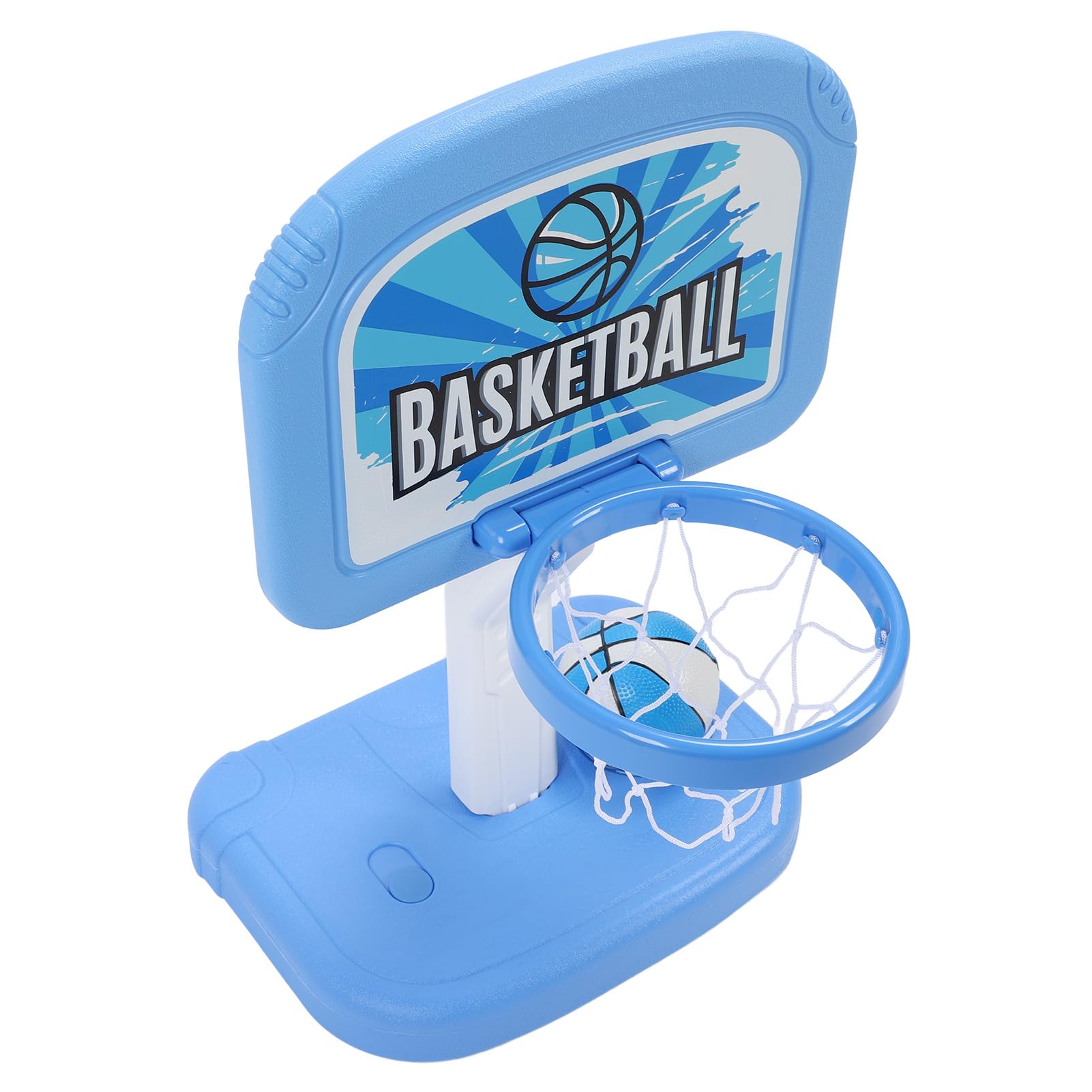 Juego de baloncesto interactivo en la piscina con canasta de baloncesto para piscina, altura ajustable para interior y exterior, incluye 2 bombas de pelota
