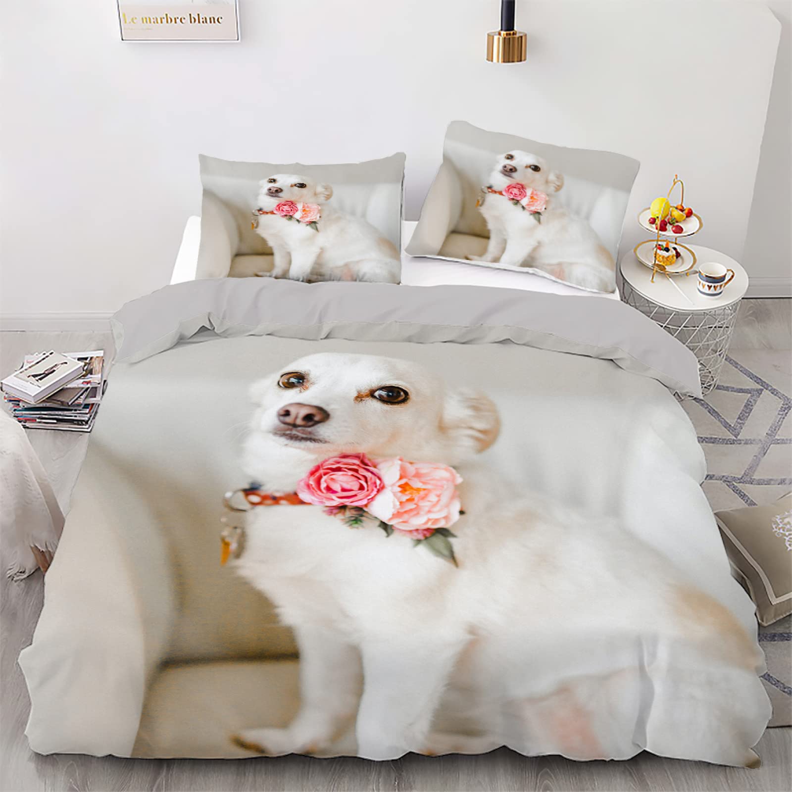 Housse de couette 200x200 douillette blanche Vertbaudet pour chambre d'enfant cosy