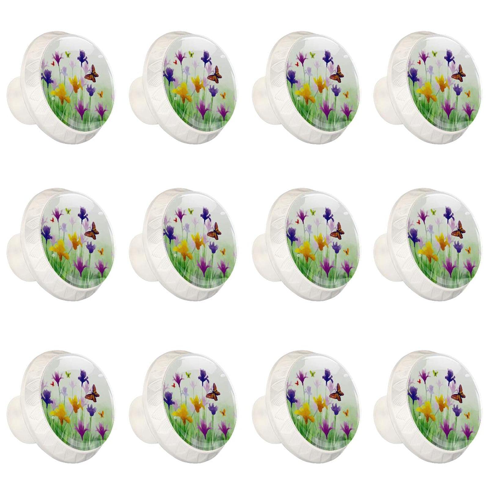 Boutons d'armoire tiroir commode poignée cuisine fleurs de papillon