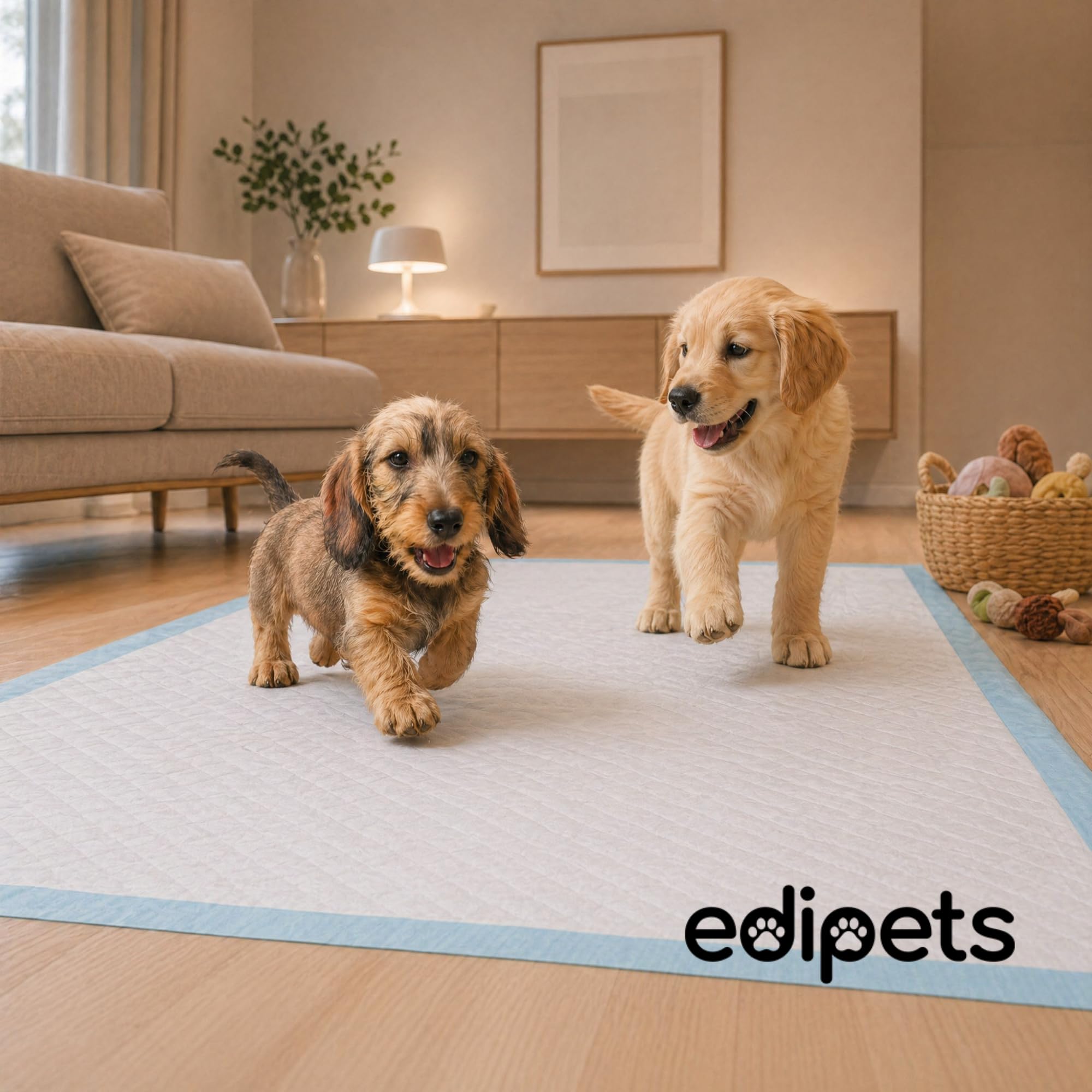 Edipets, Empapadores Perros, 90x60 cm, (Blanco - 100 Unidades), Alfombrillas Desechables para Mascotas, Toallitas de Entrenamiento y Adiestramiento, Absorbentes, Resistente a Prueba de Fugas